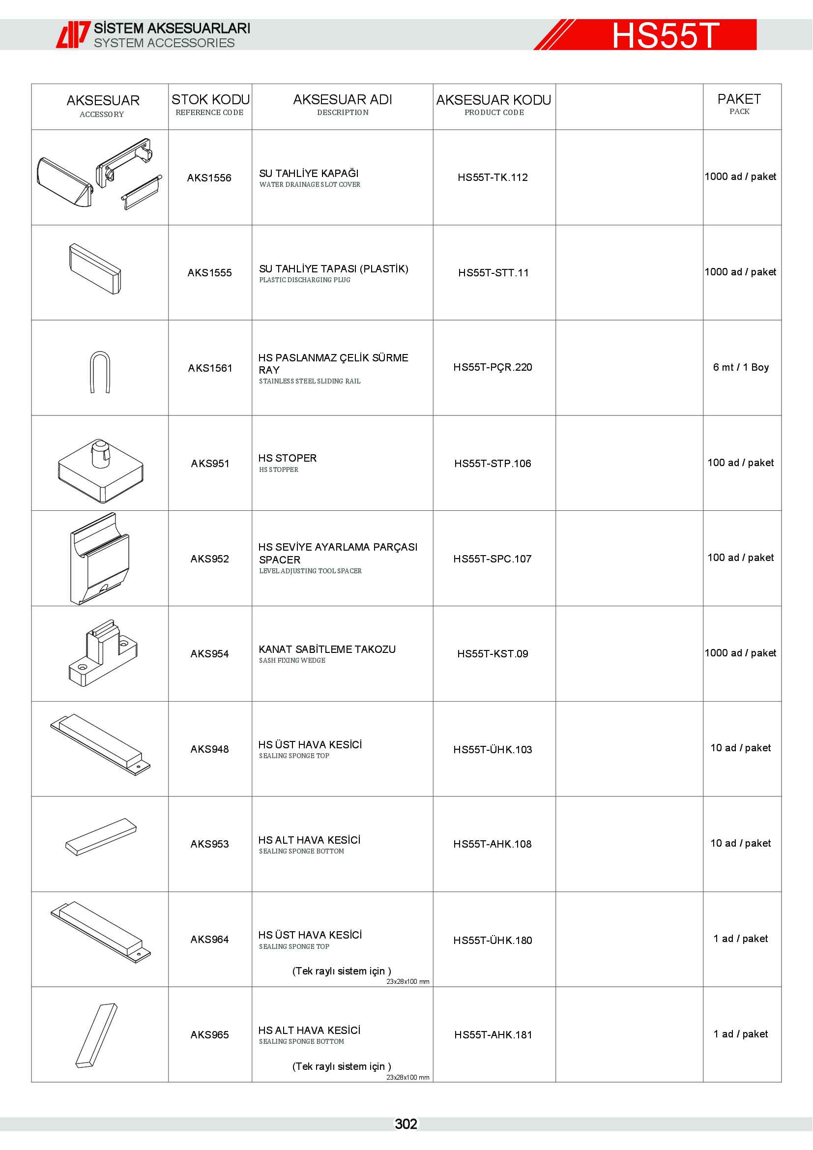 HEBESCHİEBE SÜRME ALÜMİNYUM 9